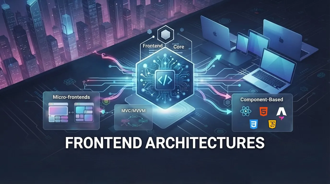 Schéma d'architecture montrant différentes méthodologies d'organisation du code frontend